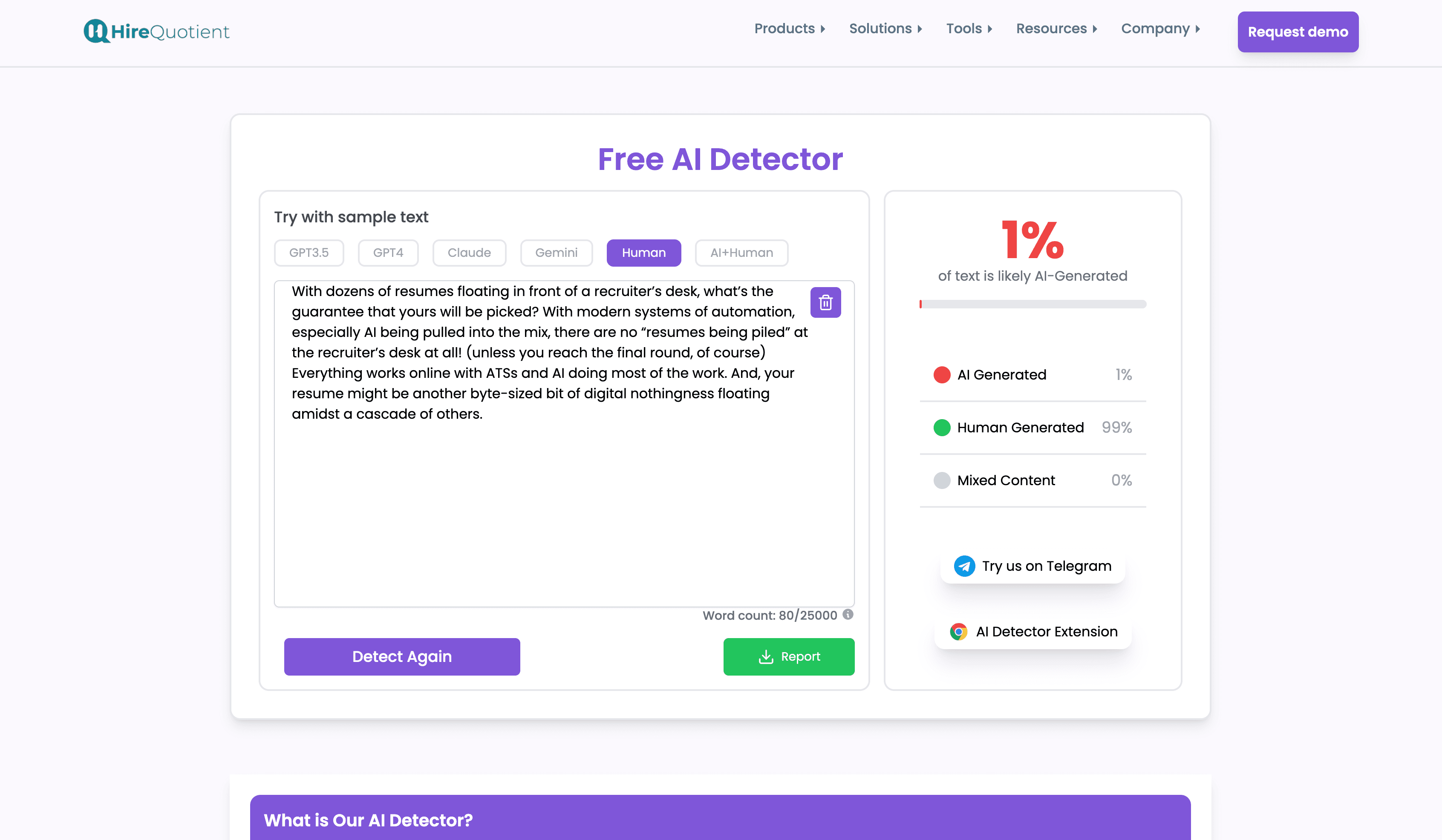 AI Detector Tool
